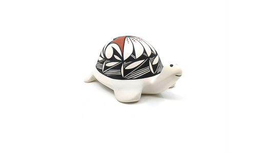 Squash Blossom Painted Turtle Pottery (Large)